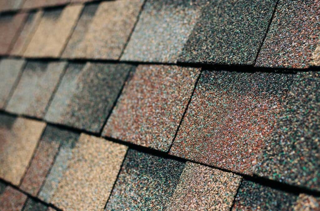 Close-up view of architectural shingles