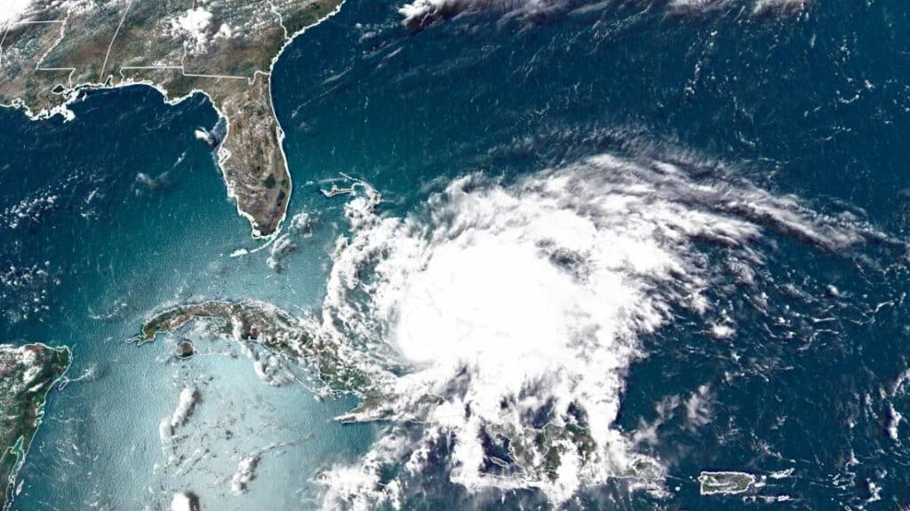 Satellite view of Hurricane Isaias
