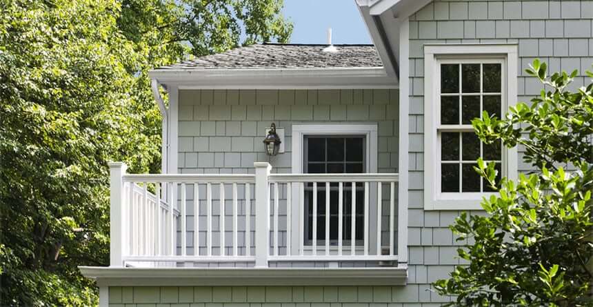 James Hardie shingle siding installed on traditional home.