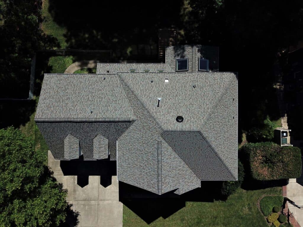 Light brown gray shingle roof