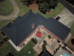 Gray black shingle roof