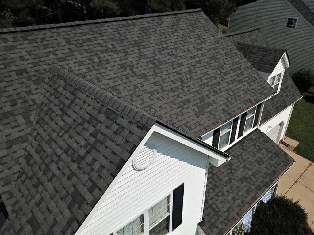 Warm gray shingle roof