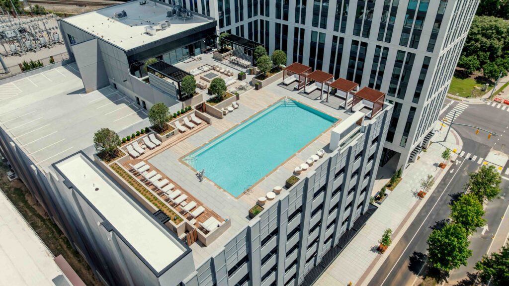 Luxury downtown apartment pool deck