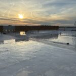 Roof washing on commercial building