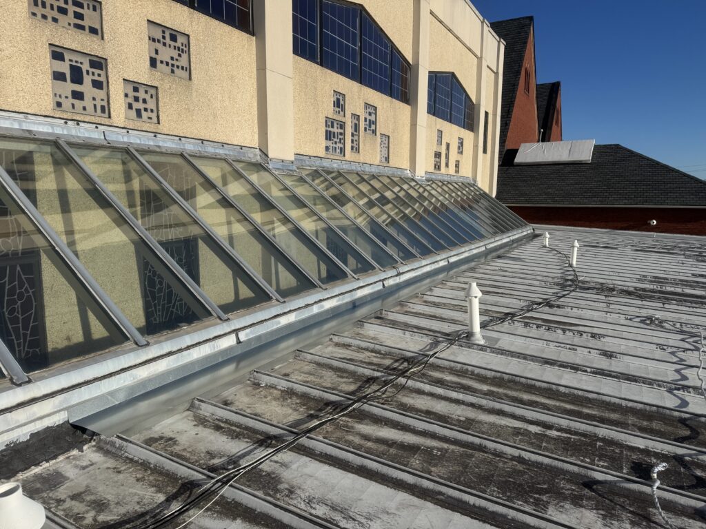 Flashing installation at church