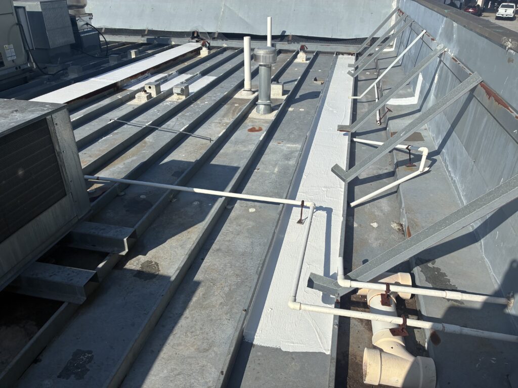 Commercial property metal roof restoration