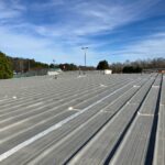 Roof repair at shopping center