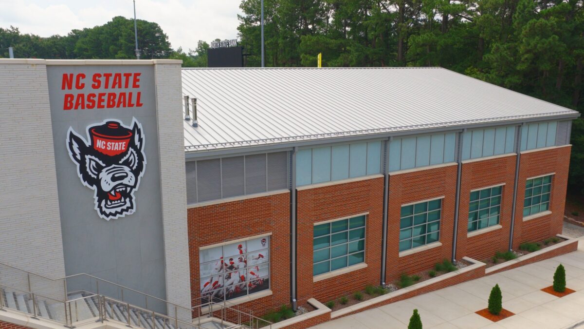 NC State Baseball multi-use building with a new standing seam metal roof at Doak Field in Raleigh, NC